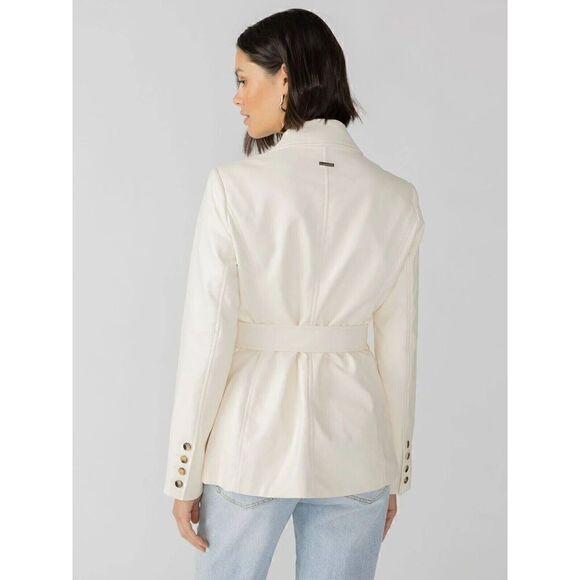 NWT SANCTUARY  WOMENS  Lexi Faux Leather Blazer Cream SIZE L - Picture 2 of 3